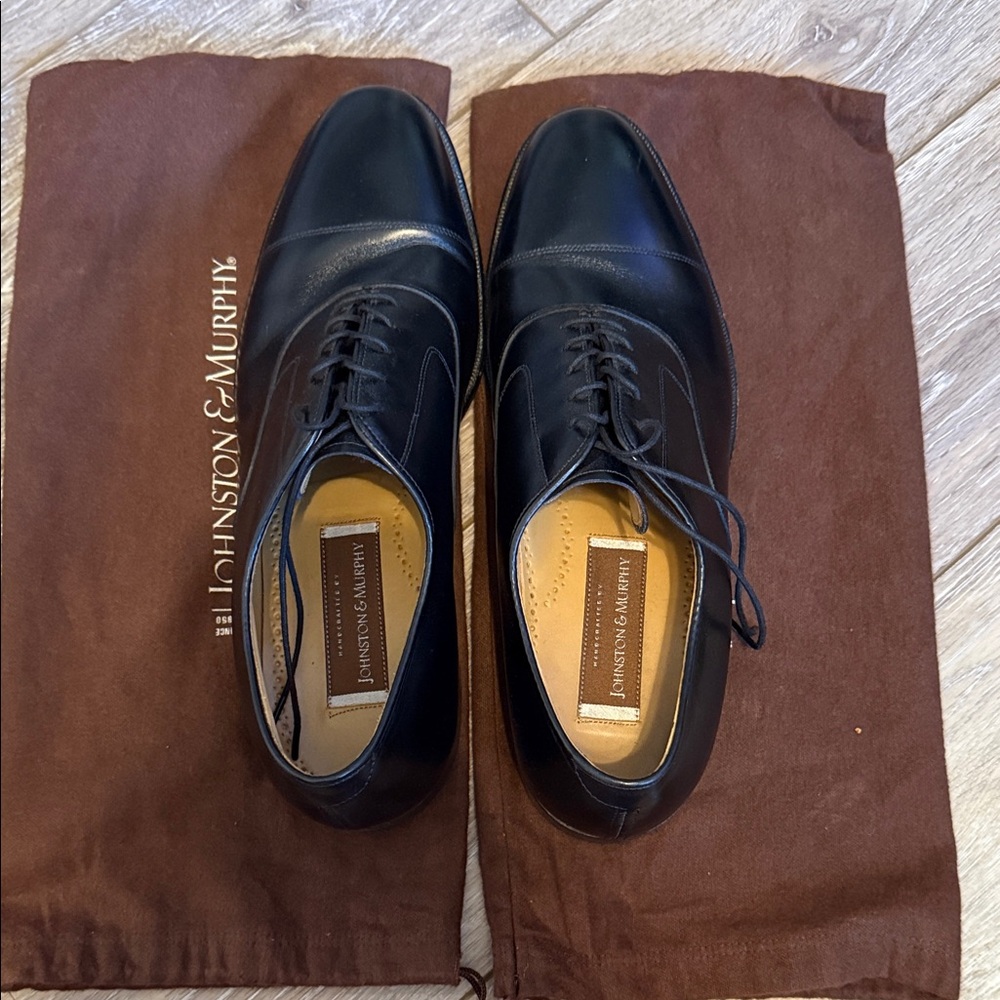 Johnston & Murphy Classic Black Oxfords